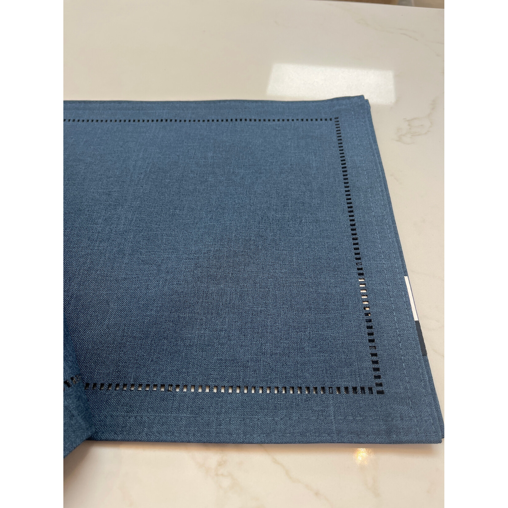 Hemstitch Table Runner Navy