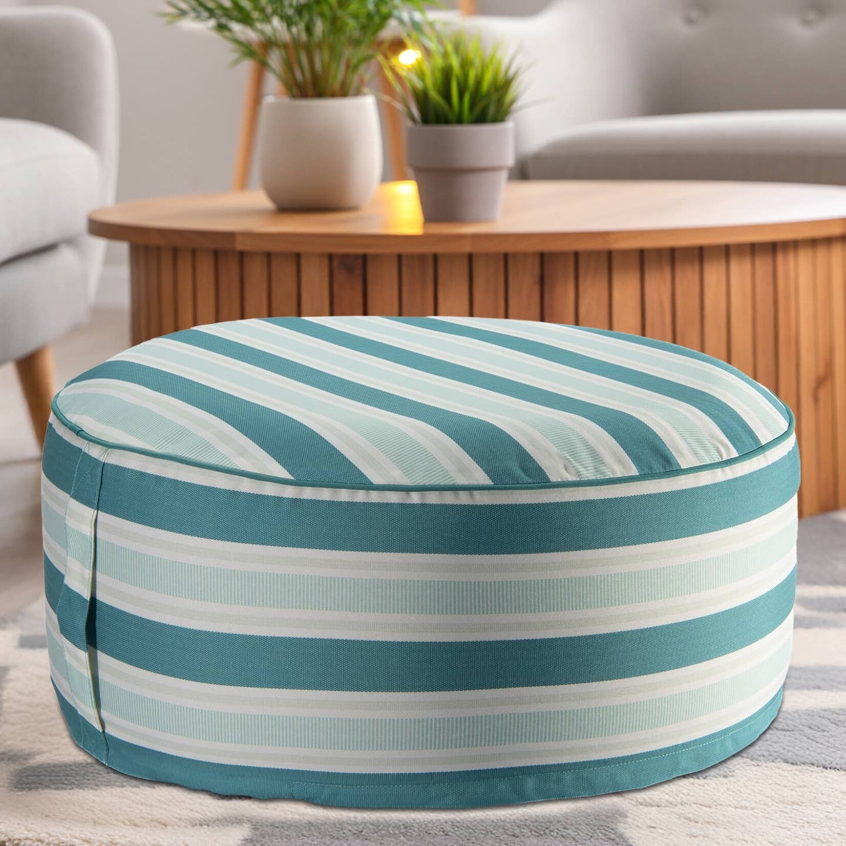 Outdoor Inflatable Pouf Teal