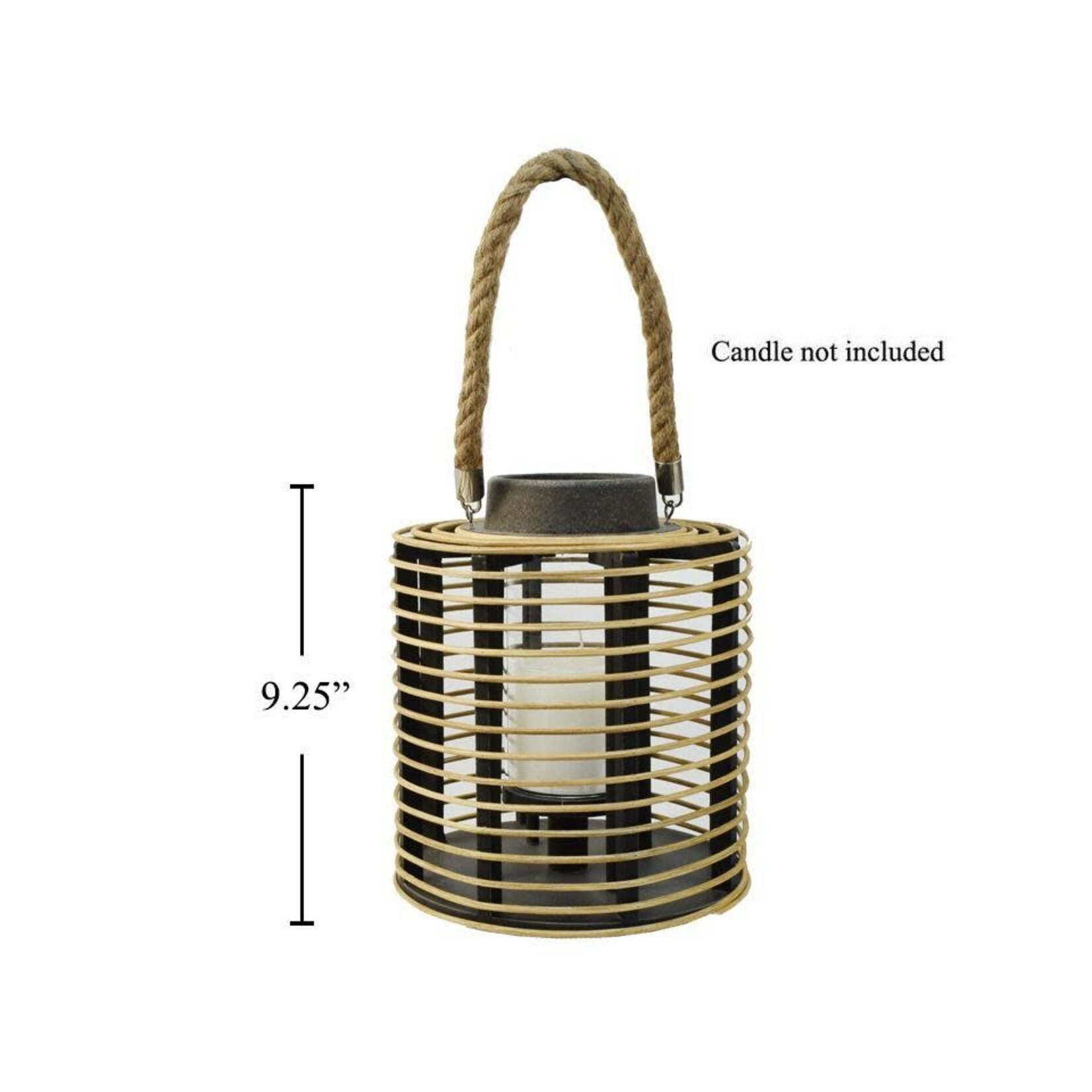 MDF - Rattan Lantern, Cyl. 8.25x9.25 "