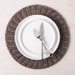 Graceful Woven Grey PolyRattan Placemat 15" Round