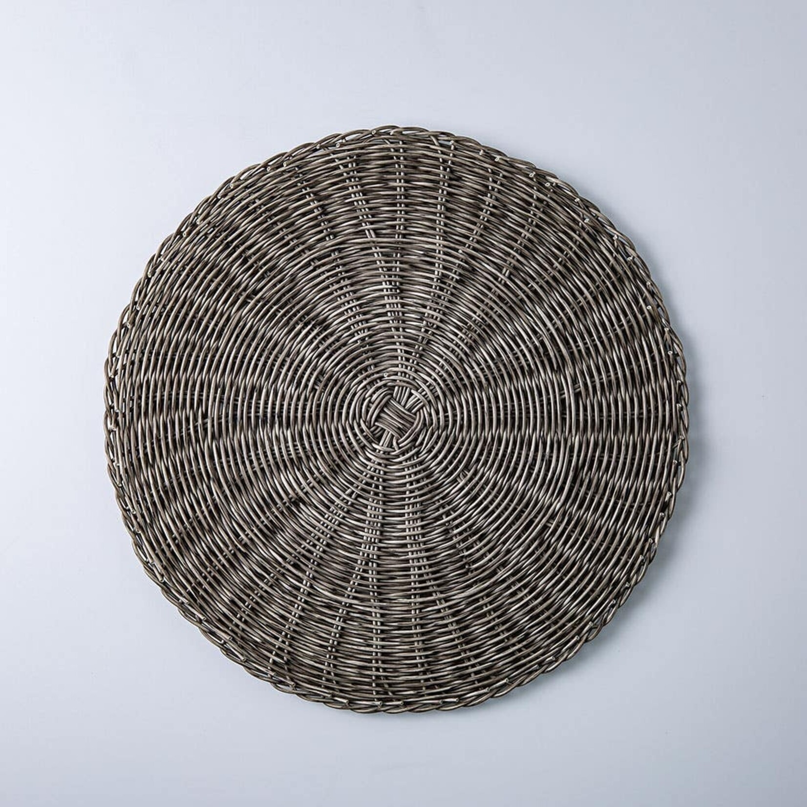 Graceful Woven Grey PolyRattan Placemat 15" Round