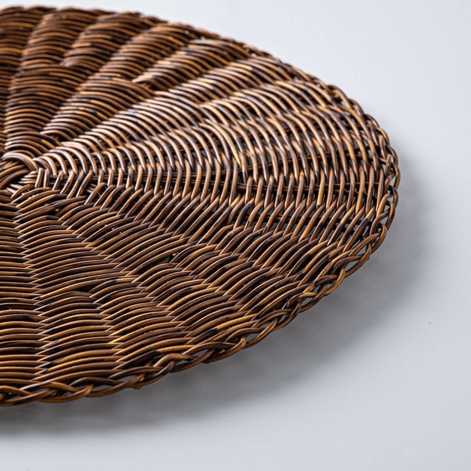 Graceful Woven Brown Polyratten Placemat 15" Round