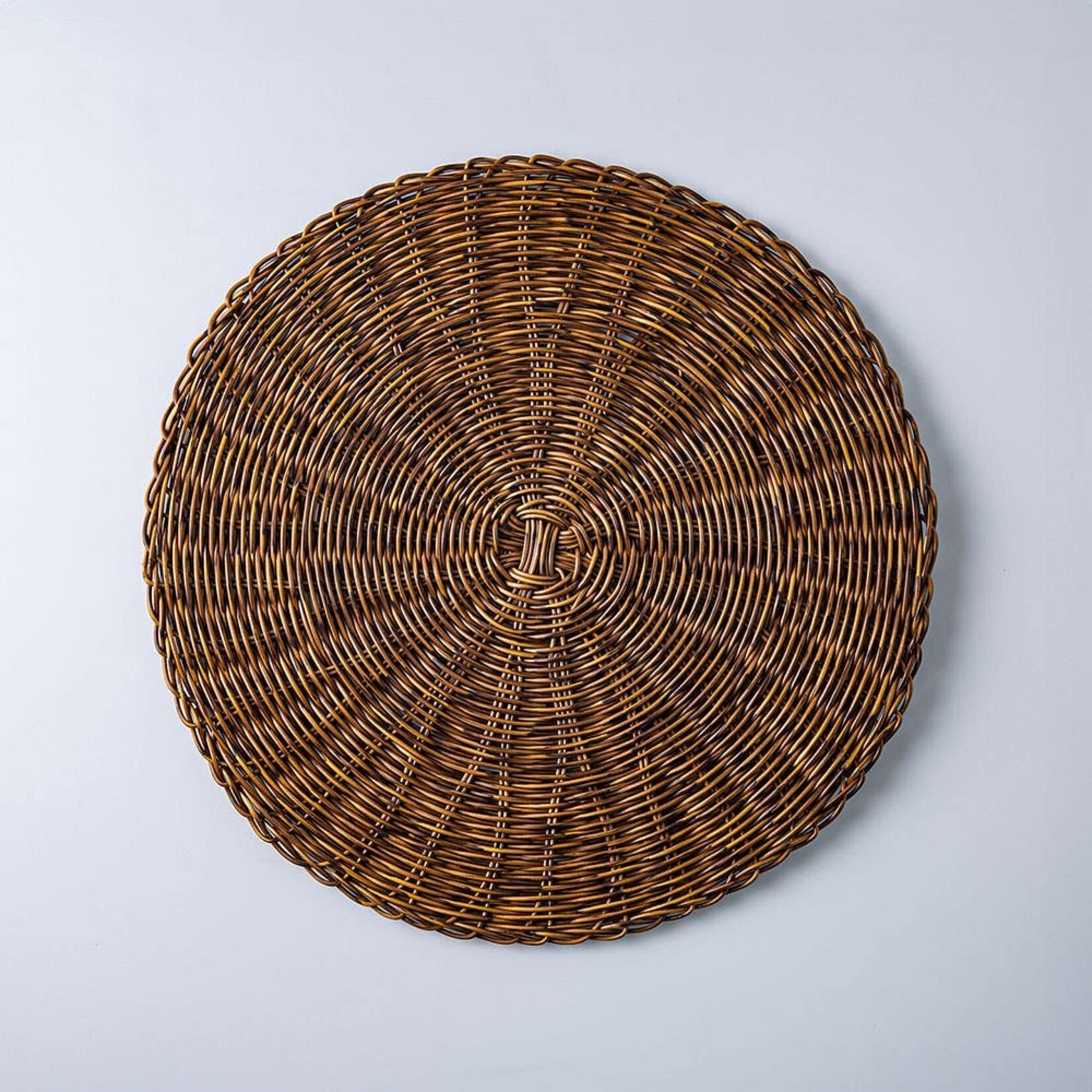 Graceful Woven Brown Polyratten Placemat 15" Round