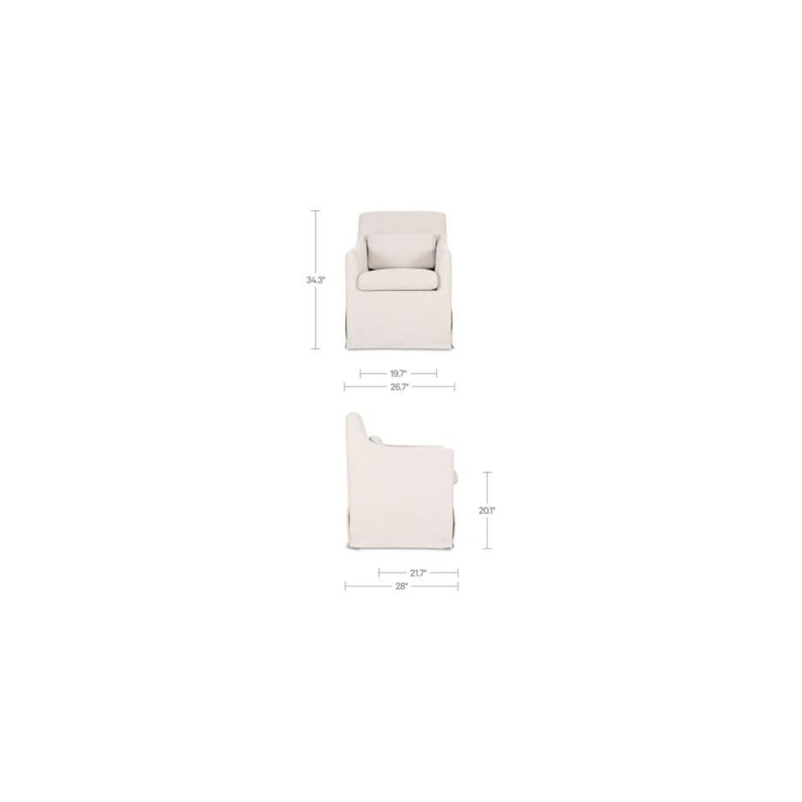 Lydia Slip Cover Dining Chair - Beige