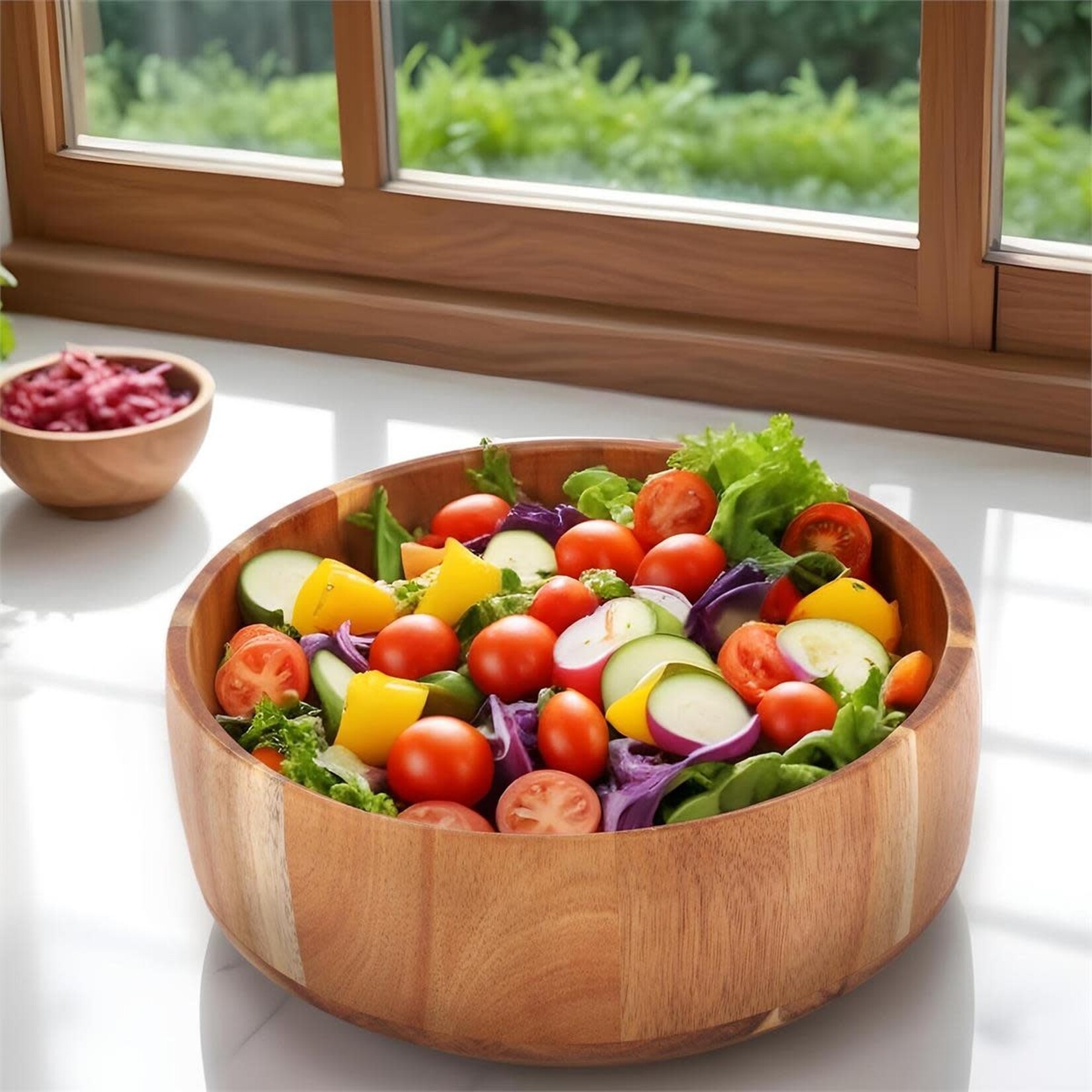 Acacia Wood  Salad Bowl, 24.5cm dia.x8cm