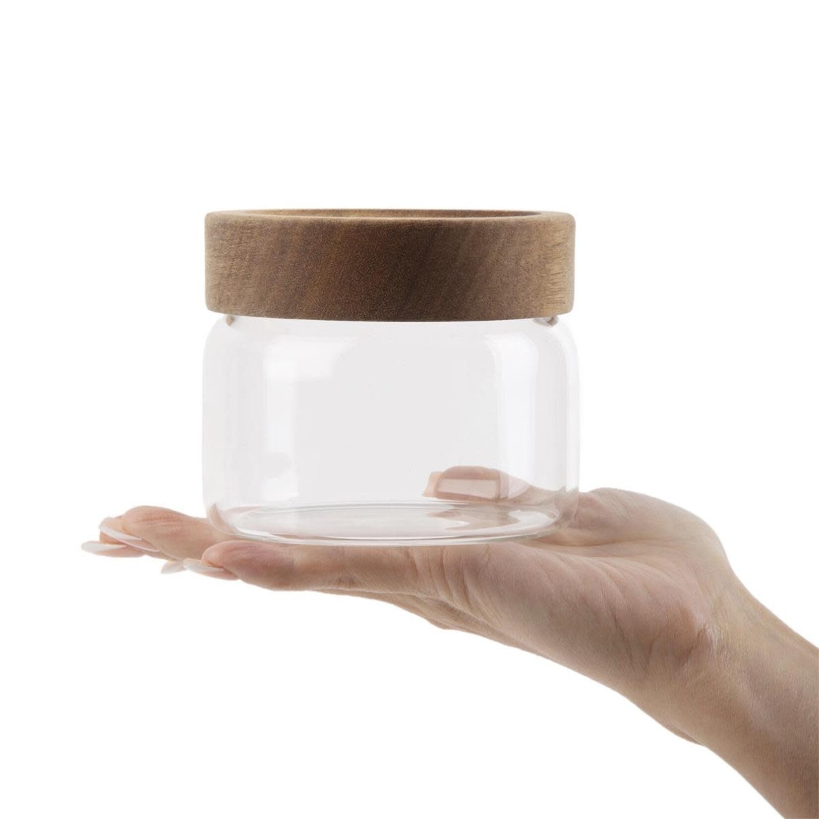 Glass storage Jar w/ Acacia Wood Lid 350ml