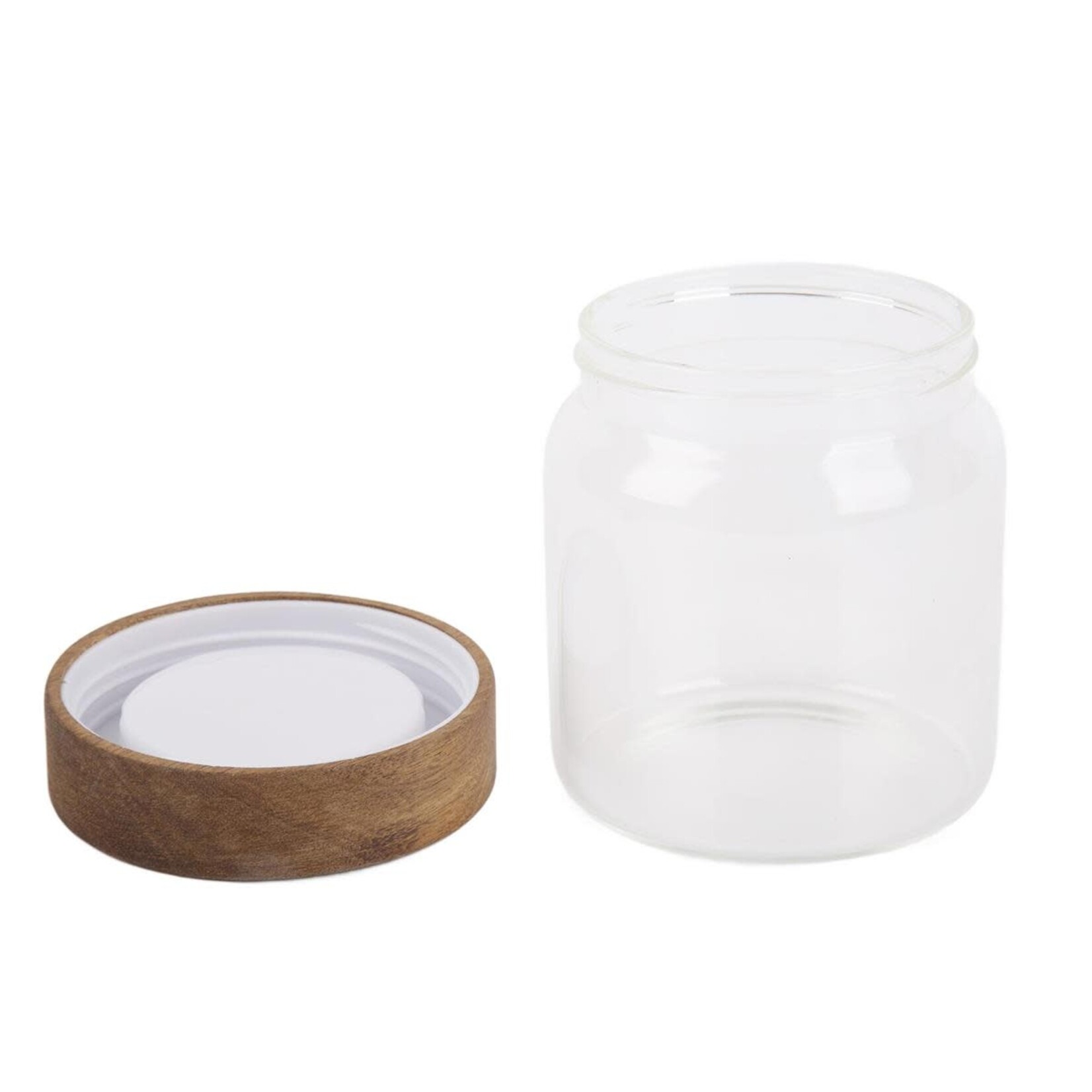 Glass storage Jar w/ Acacia Wood Lid 600ml