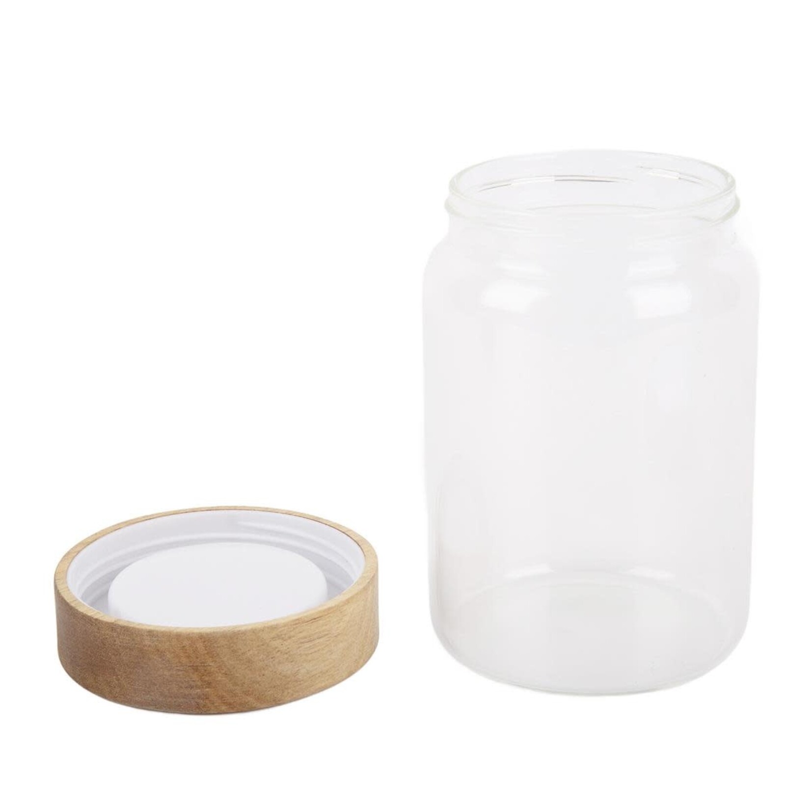 Glass storage Jar w/ Acacia Wood Lid 850ml