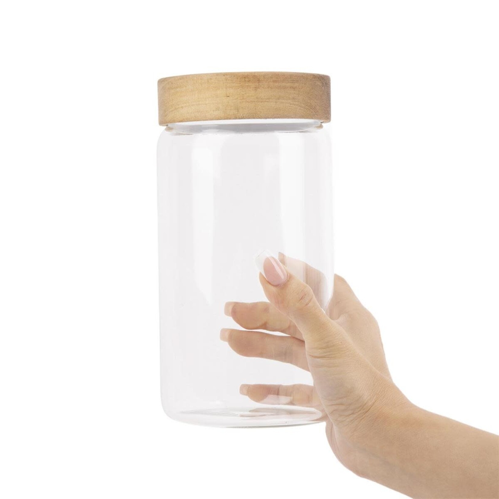 Glass storage Jar w/ Acacia Wood Lid 1150ml