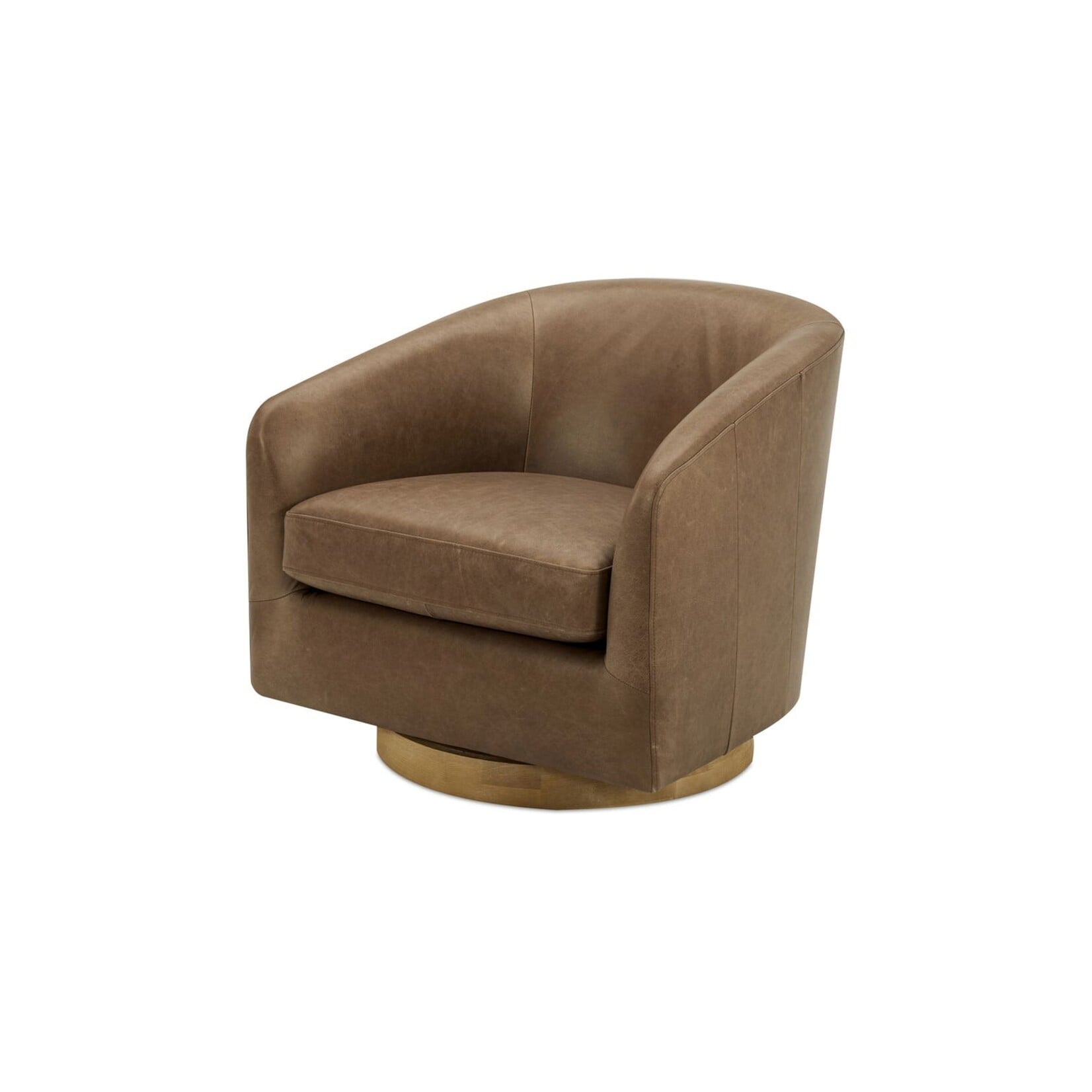 Oscy Leather Swivel Chair Tan