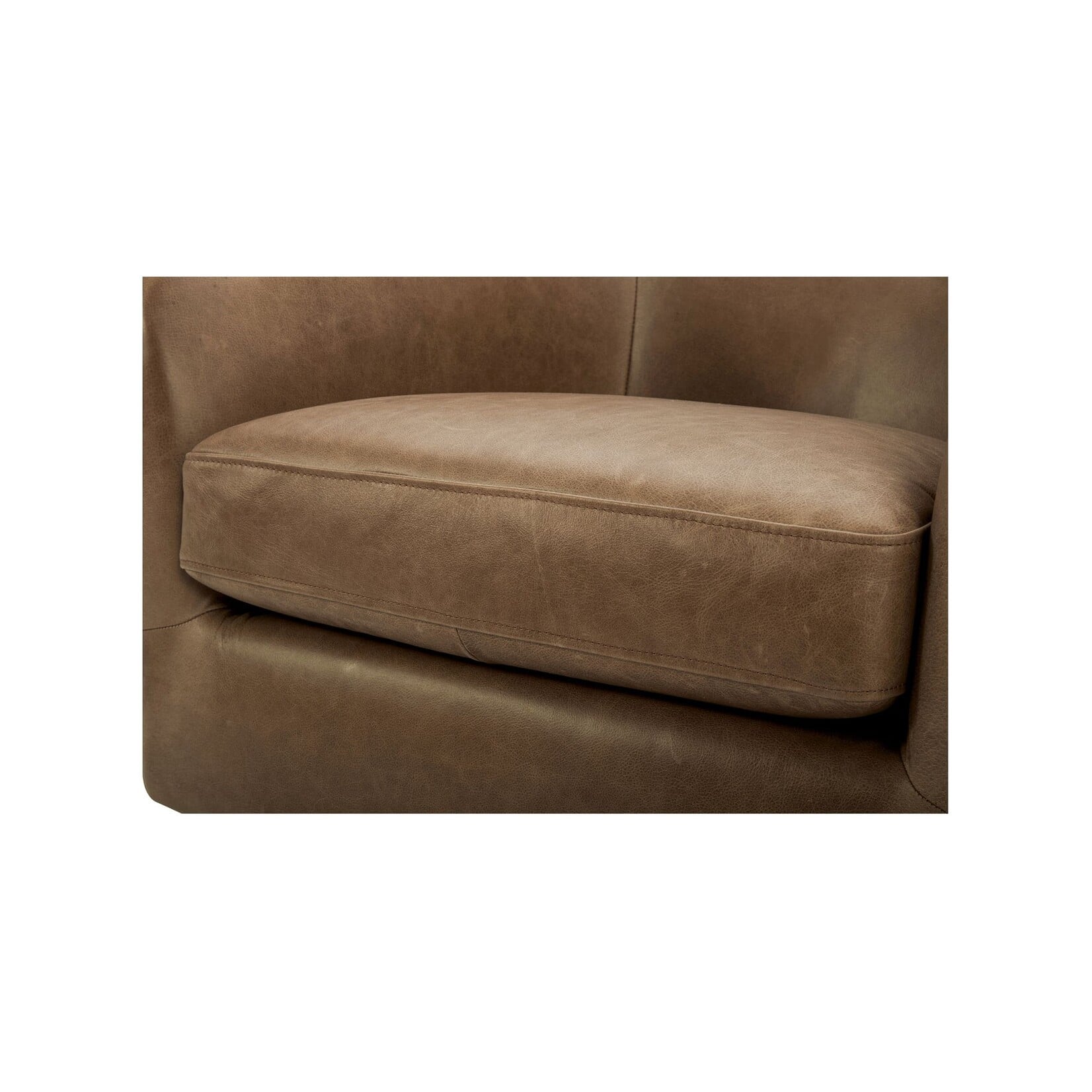 Oscy Leather Swivel Chair Tan