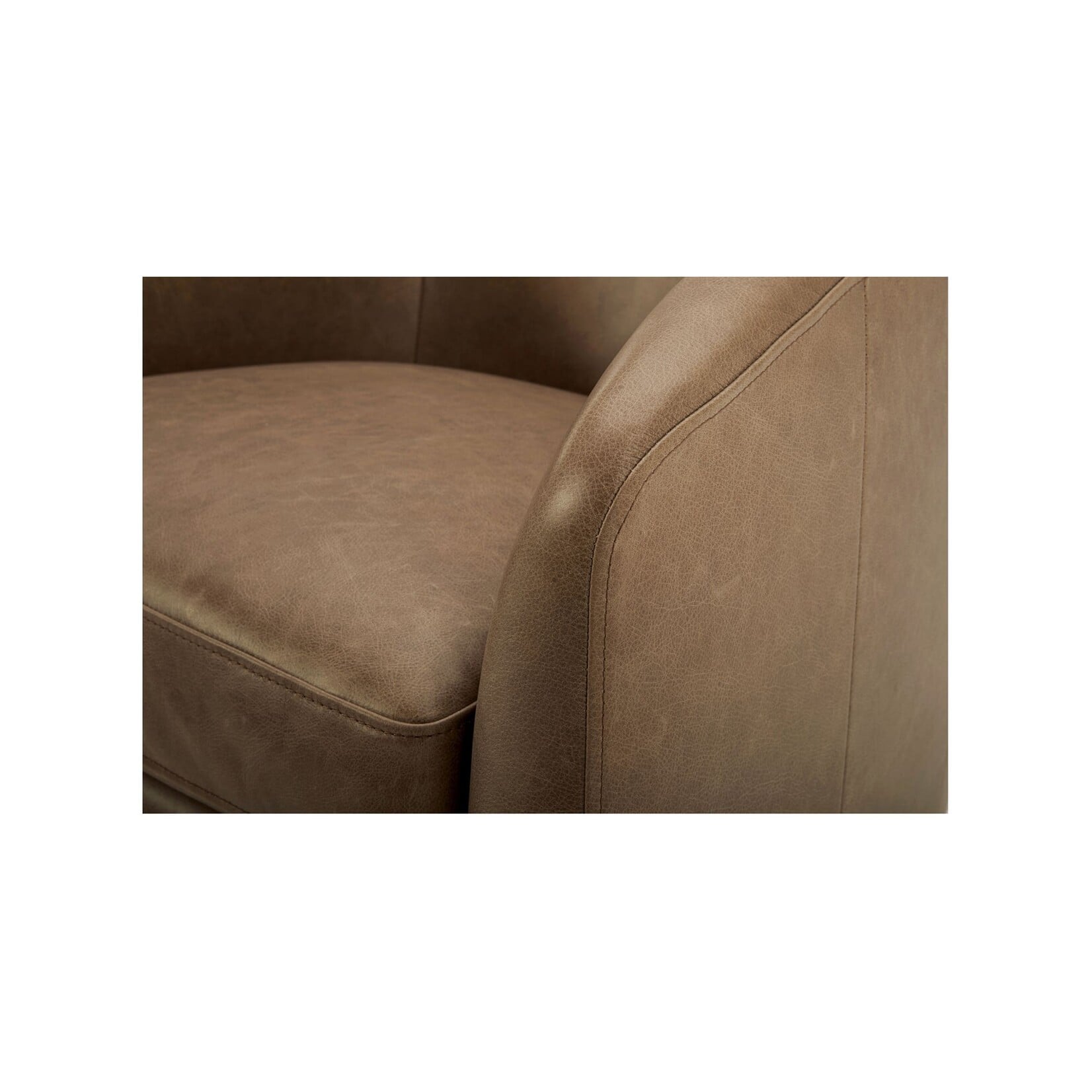 Oscy Leather Swivel Chair Tan