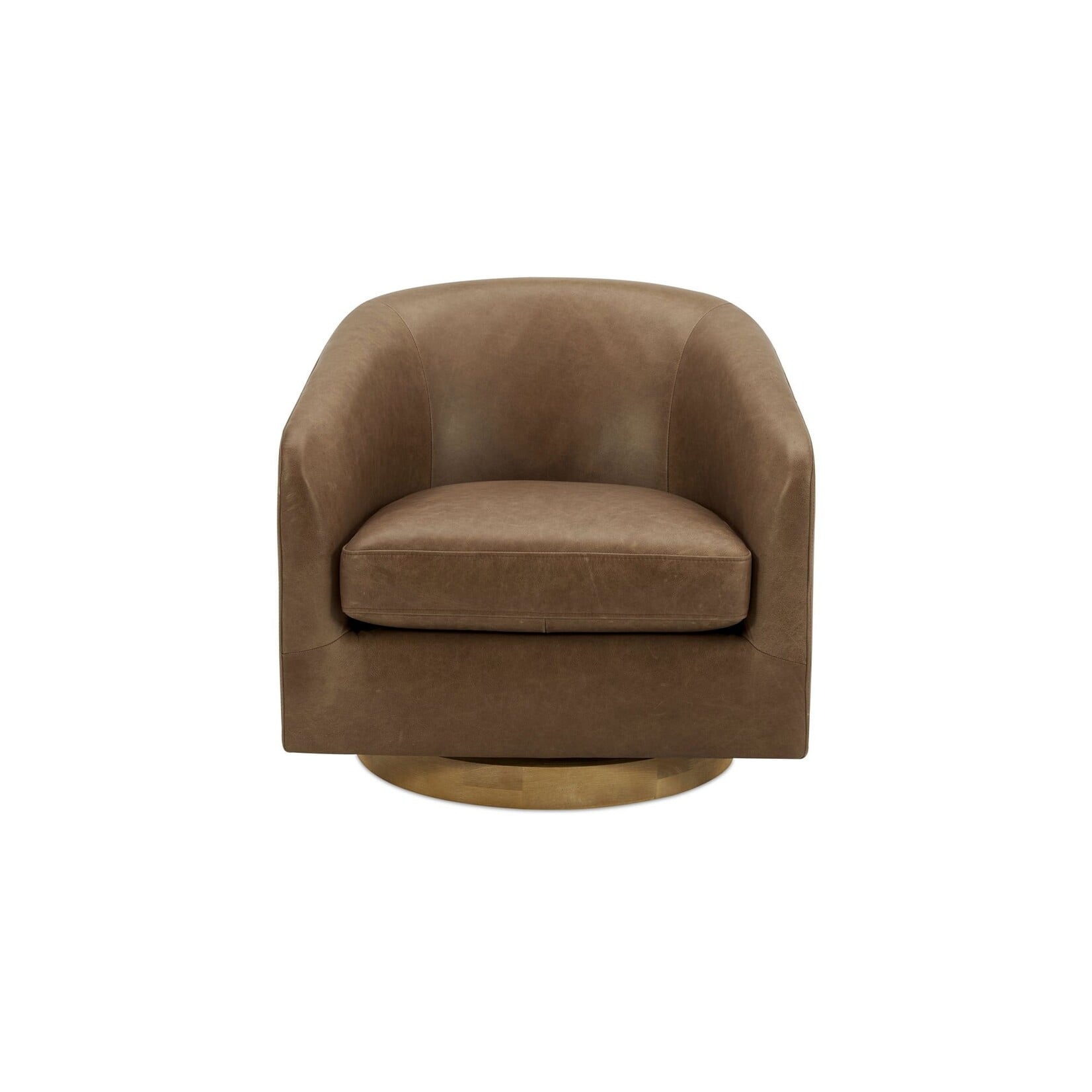 Oscy Leather Swivel Chair Tan