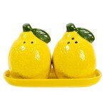 Lemon Salt & Pepper Shakers on Tray