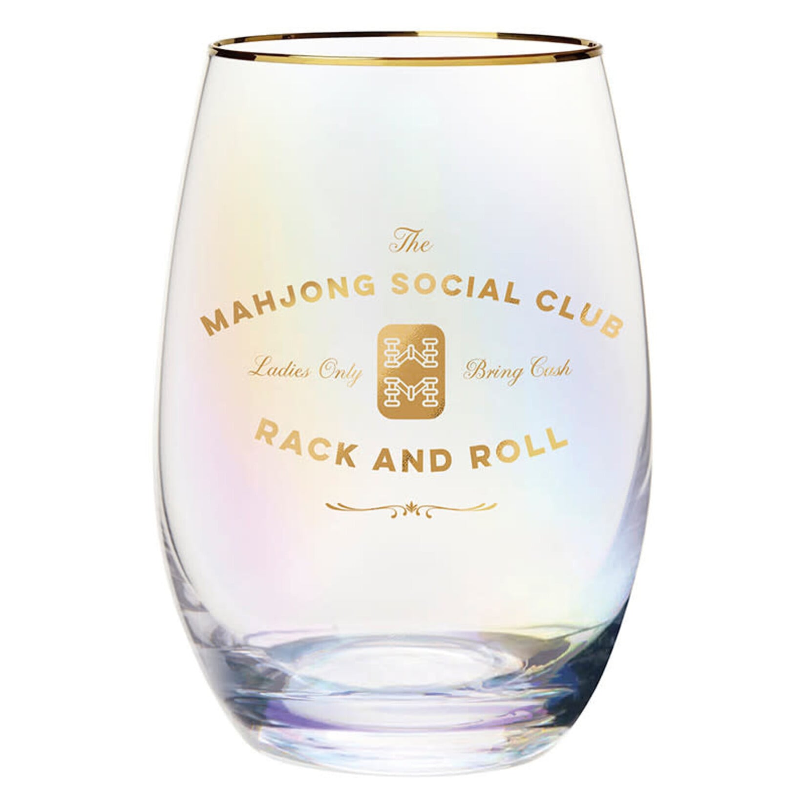 Gold Foil Stemless Wine Glass - Mahjong Social Club