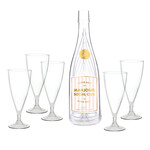 Acrylic Champagne Bottle + Glasses - Mahjong Social Club