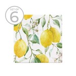 Fresh Lemon Textured Printed Ceramic Coaster Set Of 6