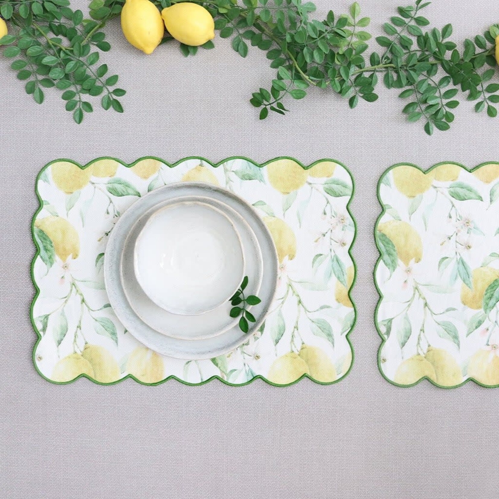 Fresh Lemon Printed Placemat Yellow