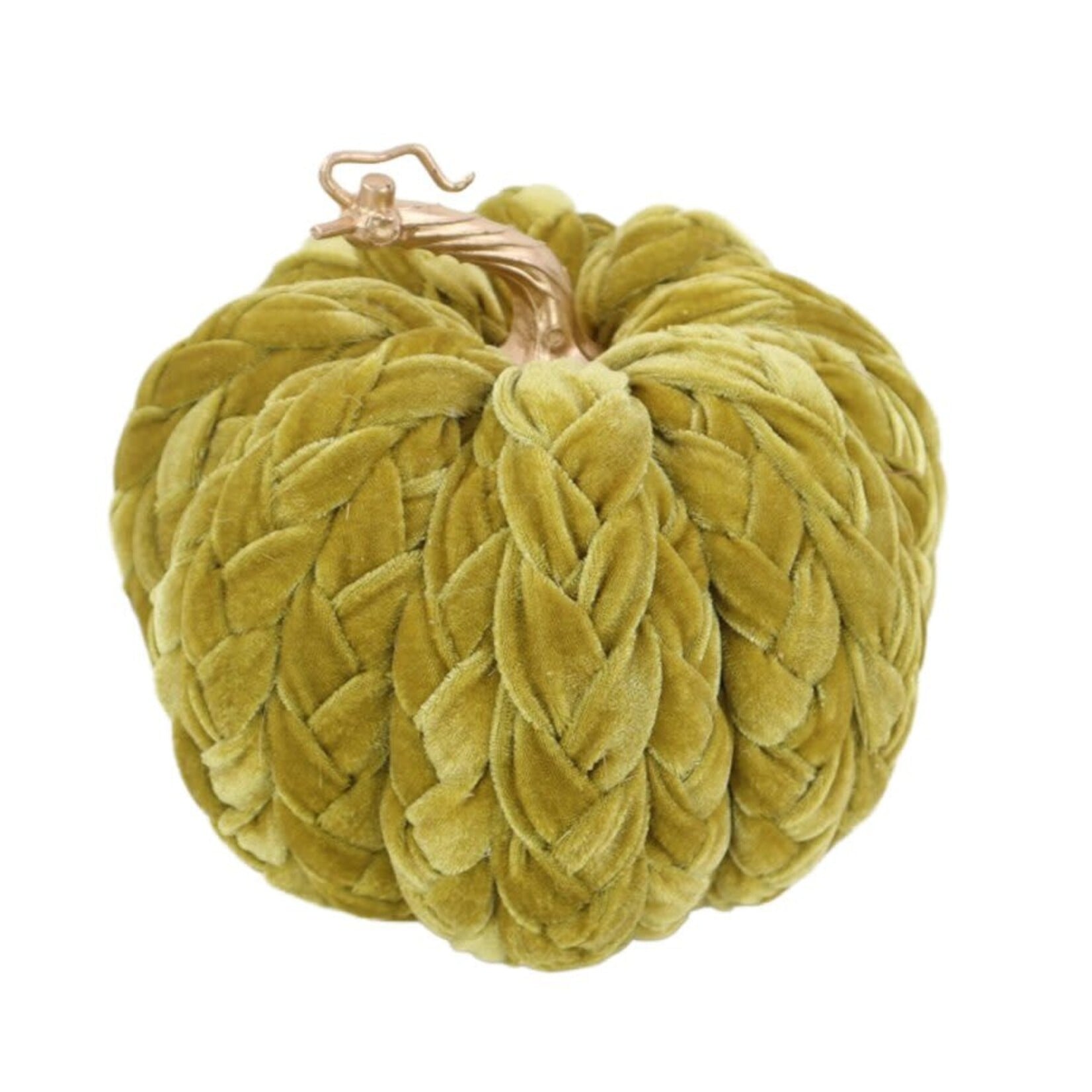 FALL PUMPKIN VELVET BRAIDED 8″ CHARTREUSE GREEN
