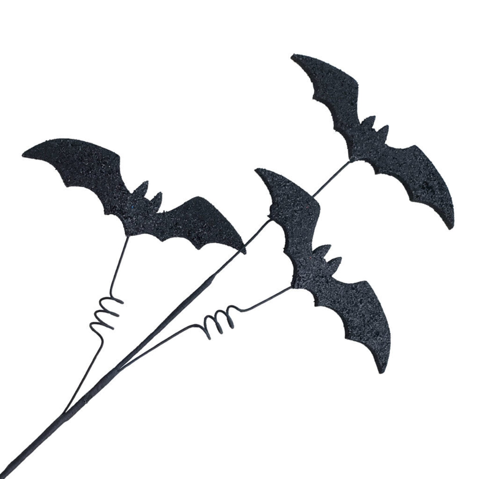 HALLOWEEN SPRAY 3xBAT 28″ BLACK GLITTER