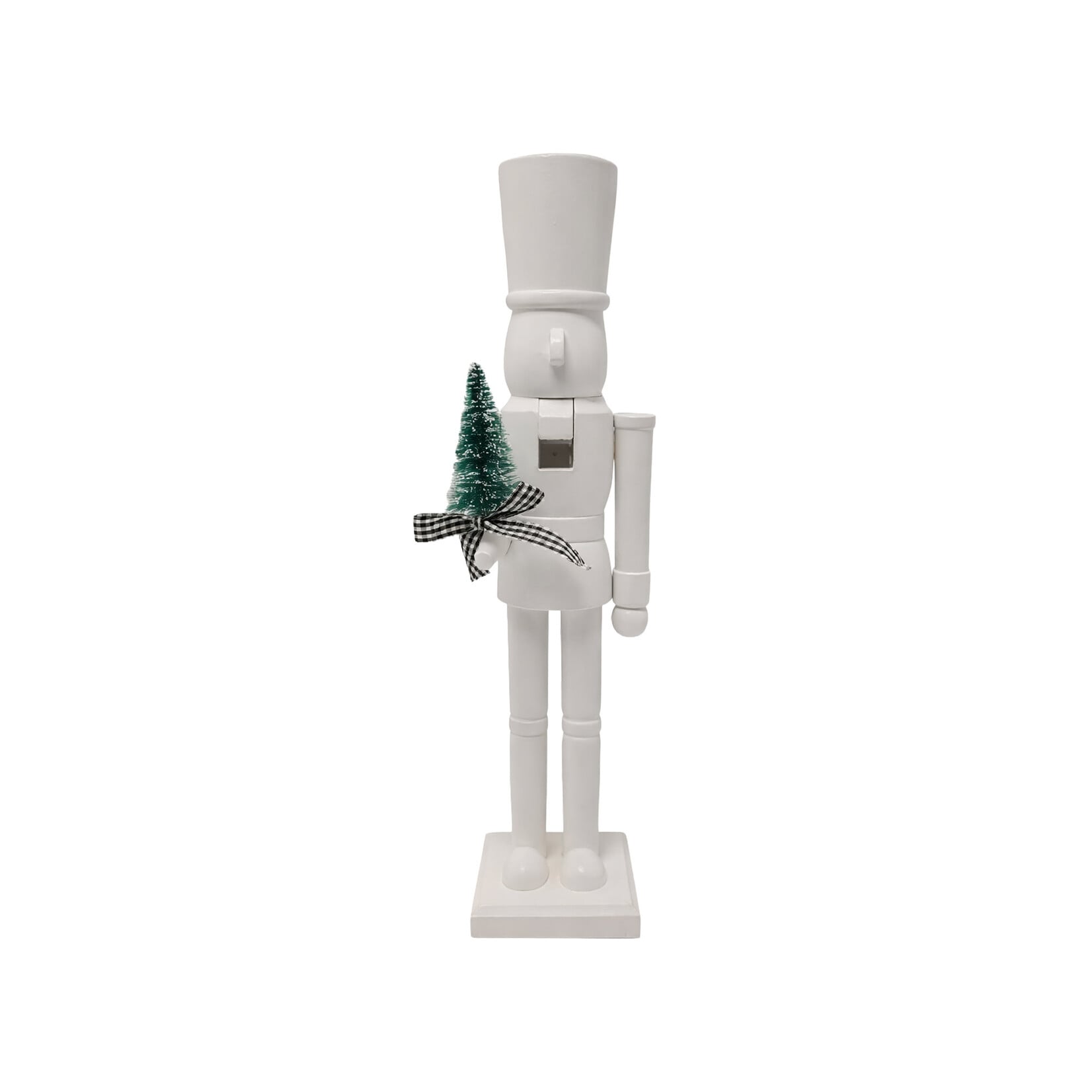 NUTCRACKER WOODEN 12″ SOLDIER ALL-WHITE SILHOUETTE GREEN TREE
