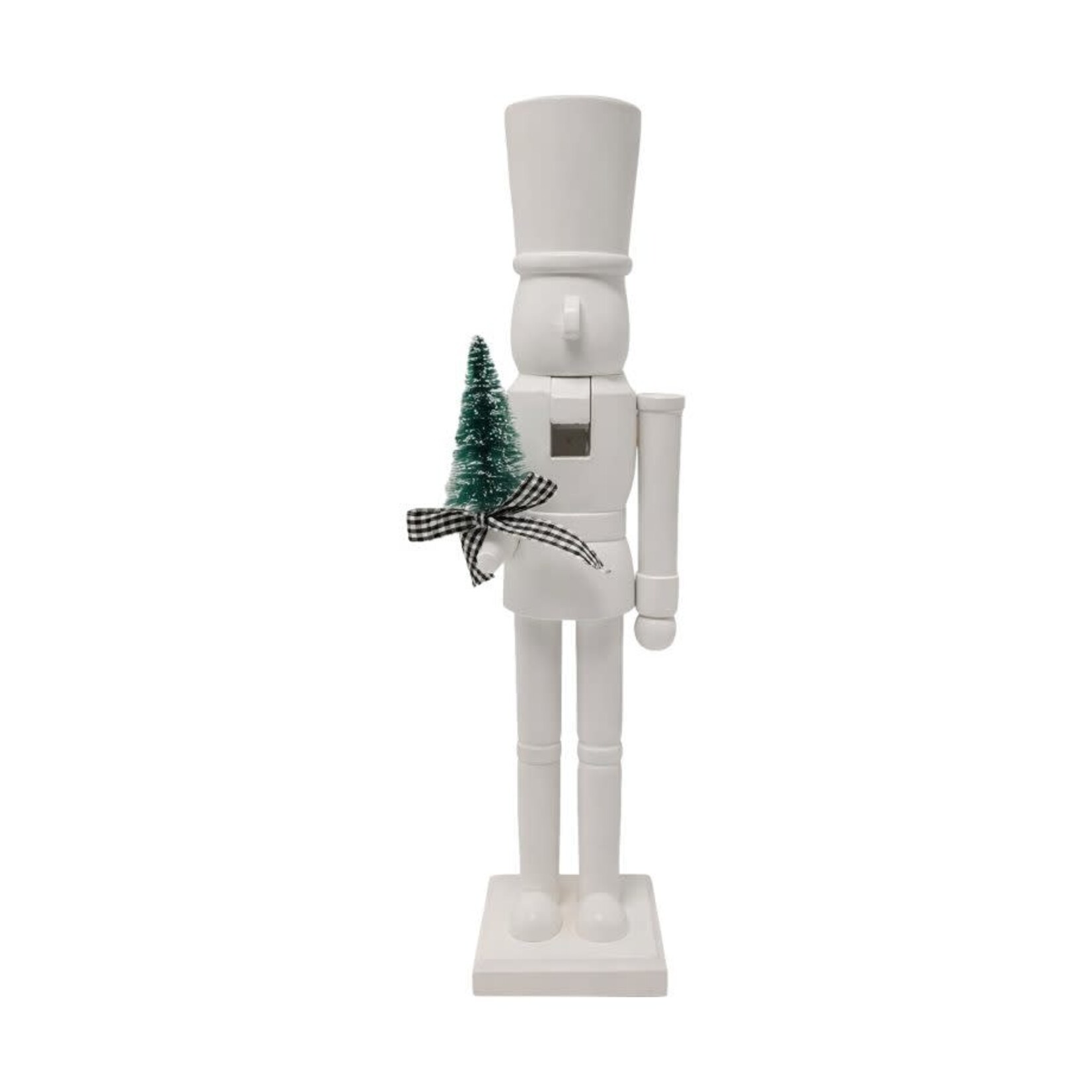 NUTCRACKER WOODEN 15″ SOLDIER ALL-WHITE SILHOUETTE GREEN TREE