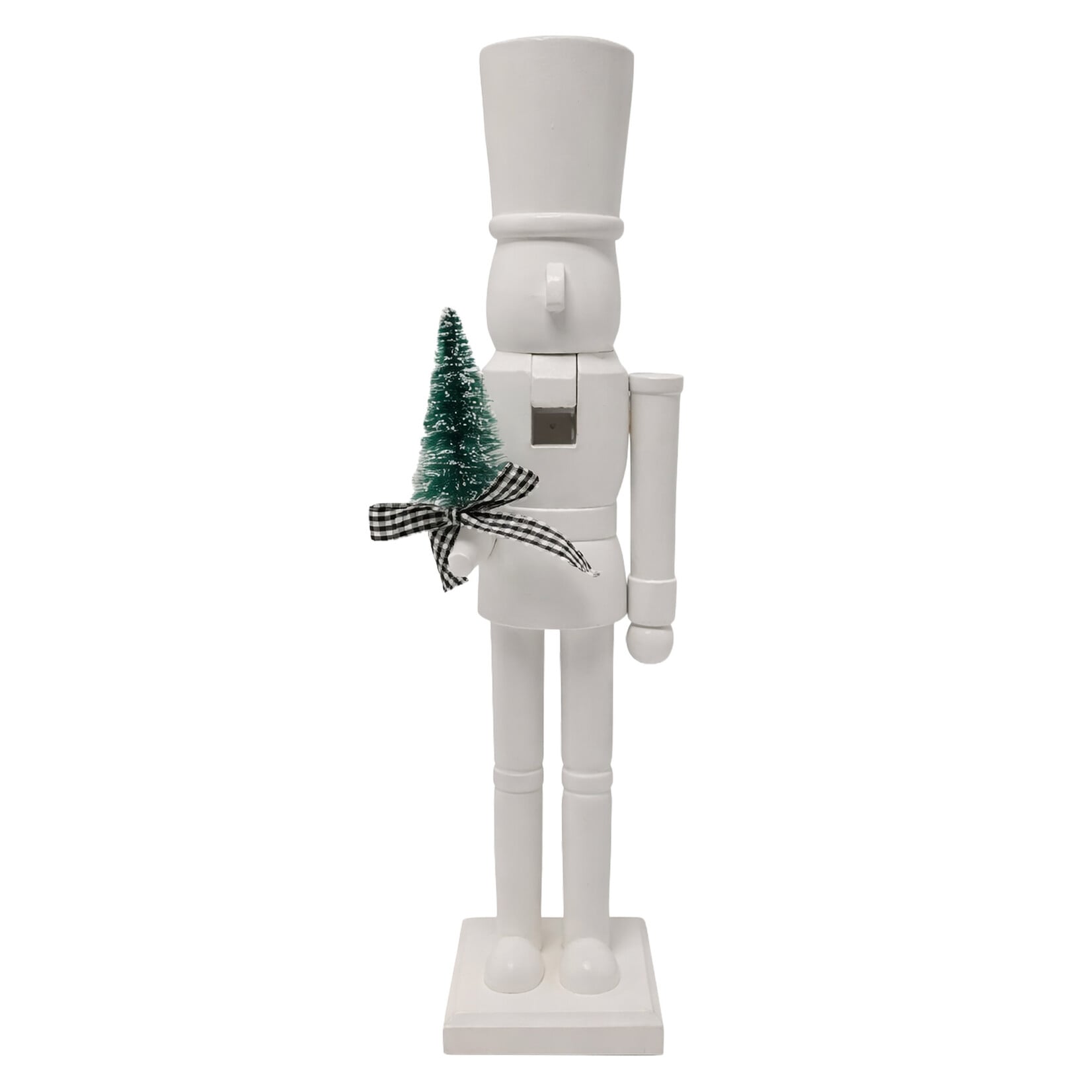 NUTCRACKER WOODEN 24″ SOLDIER ALL-WHITE SILHOUETTE GREEN TREE