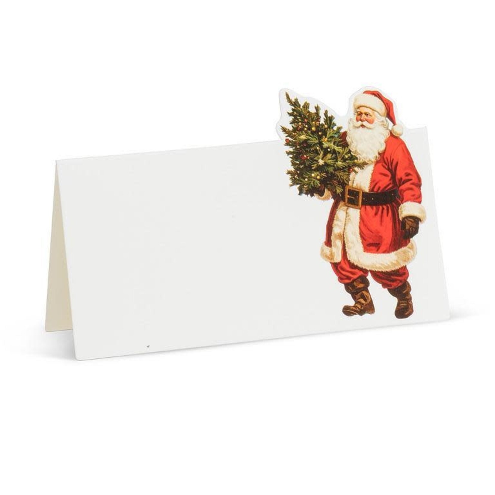 Vintage Santa Fold Placecard. 12 Pcs