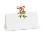 Mistletoe & Bow Fold Placecards. 12 Pcs