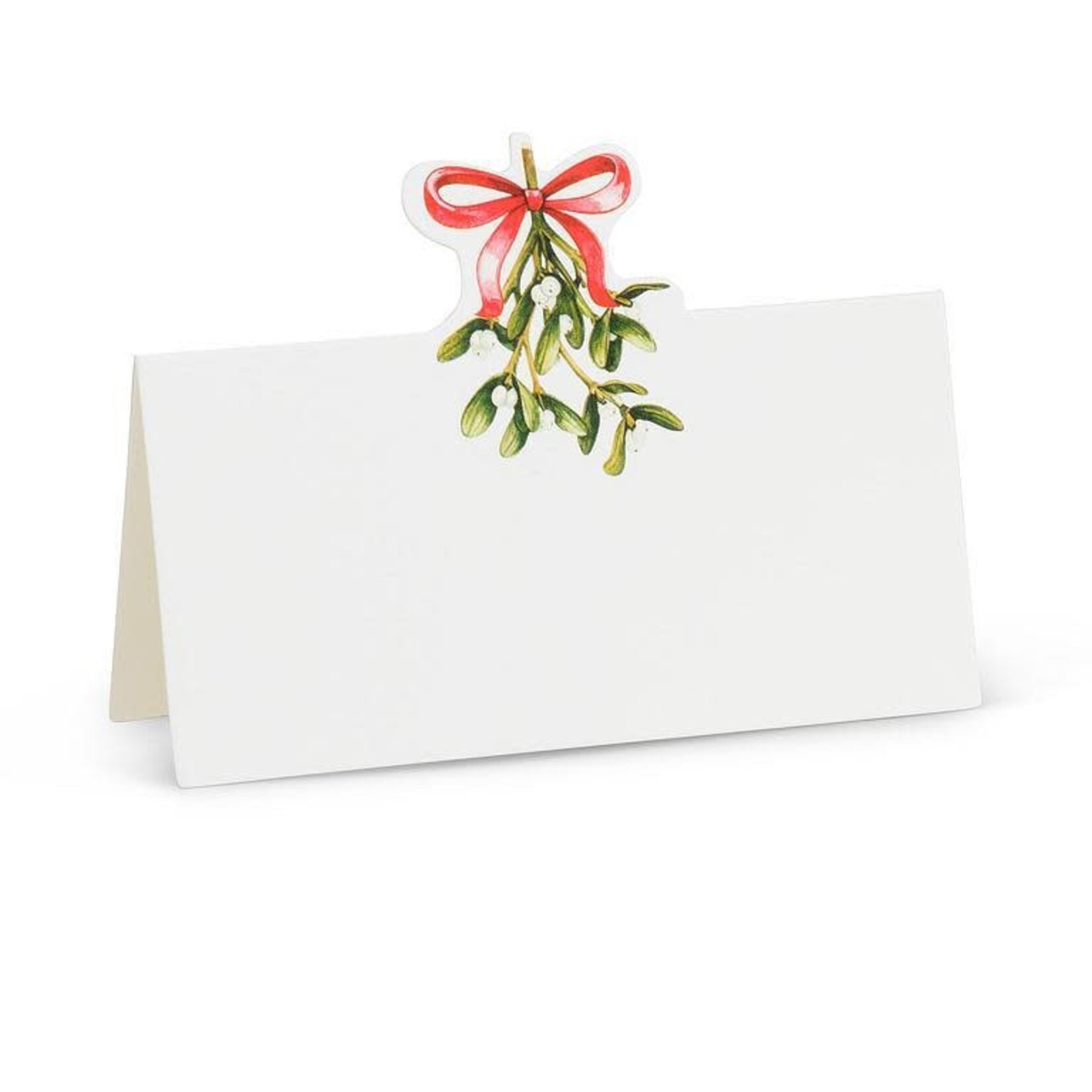 Mistletoe & Bow Fold Placecards. 12 Pcs