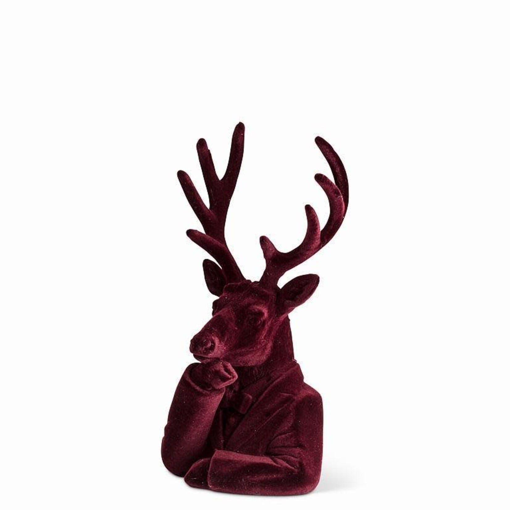 Medium Stag Bust with Arm Up - Burgundy