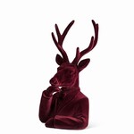 Large Stag Bust with Arm Up - Burgundy