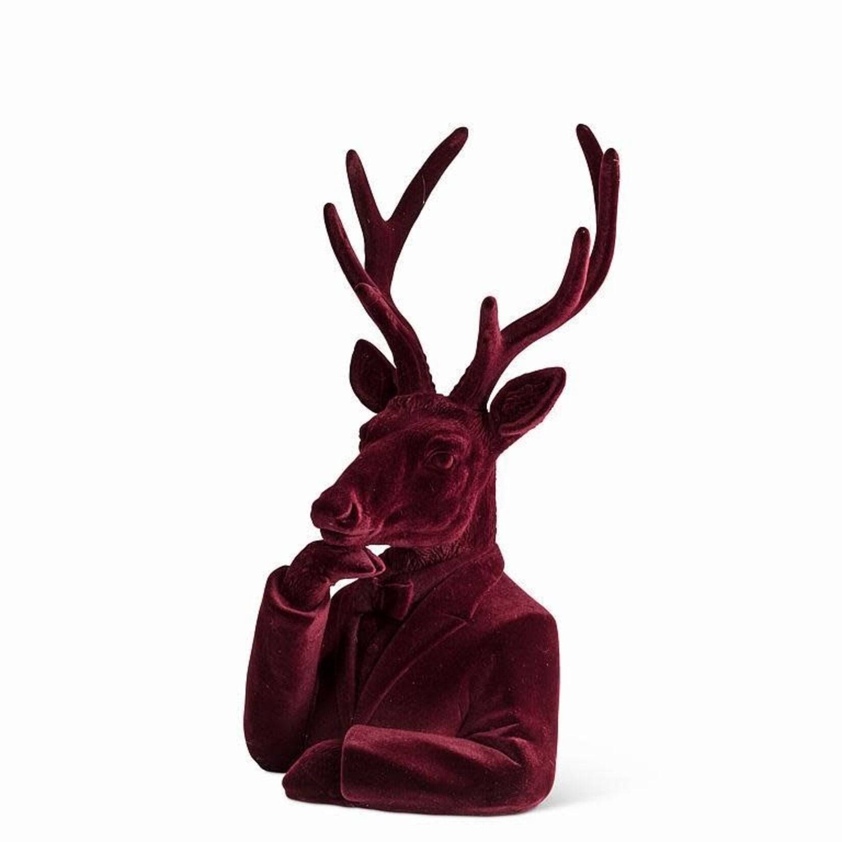 Large Stag Bust with Arm Up - Burgundy
