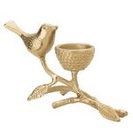 Bird On Branch 8 Inch Length Aluminum Tealight Holder