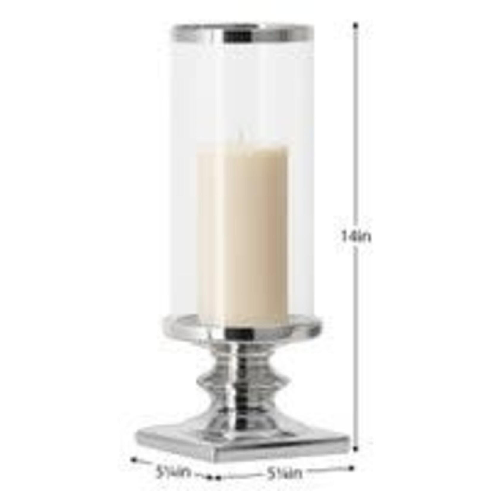 Tall Glass Hurricane Candle Holder - 14"