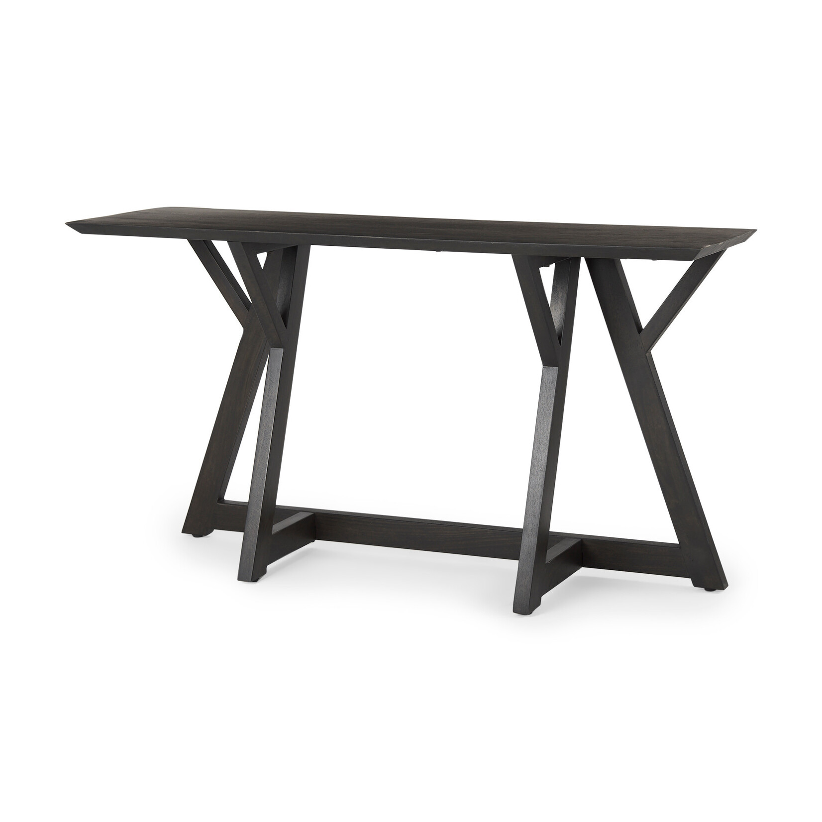 Jennings 54.0L x 16.0W x 29.5H Dark Brown Wood Console Table
