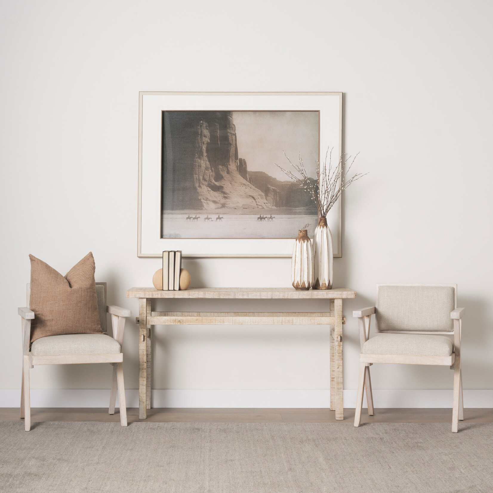 The small Rosie Console Table 54" Blonde wood
