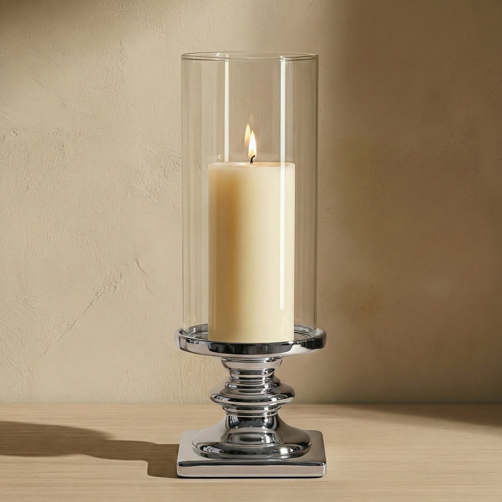 Tall Glass Hurricane Candle Holder - 14"