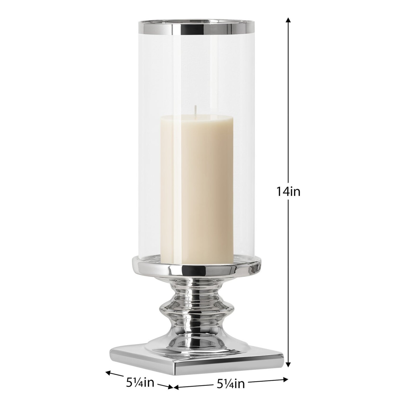 Tall Glass Hurricane Candle Holder - 14"