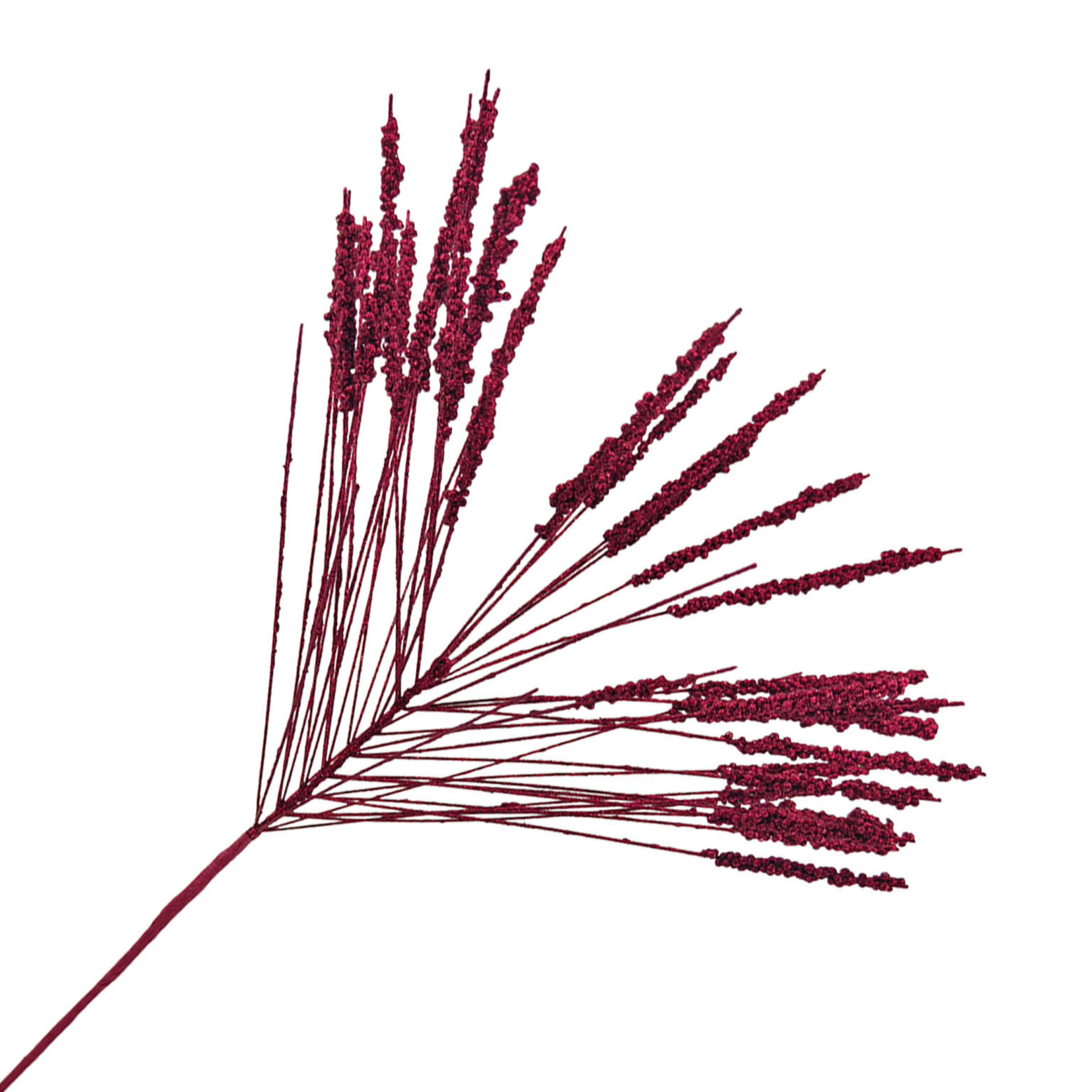 SPRAY NEEDLE GRASS BURGUNDY 24″ GLITTER