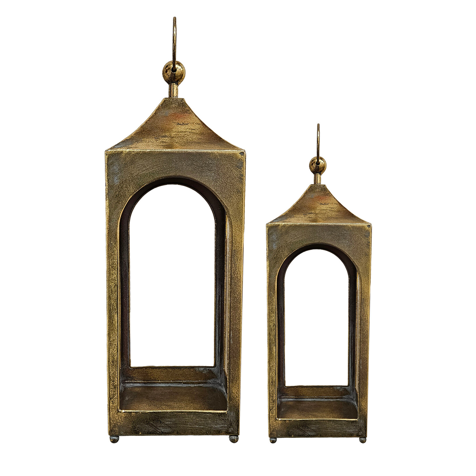 LANTERN METAL CLASSIC ARCH 8″X25″ ANTIQUE GOLD FINISH LARGE