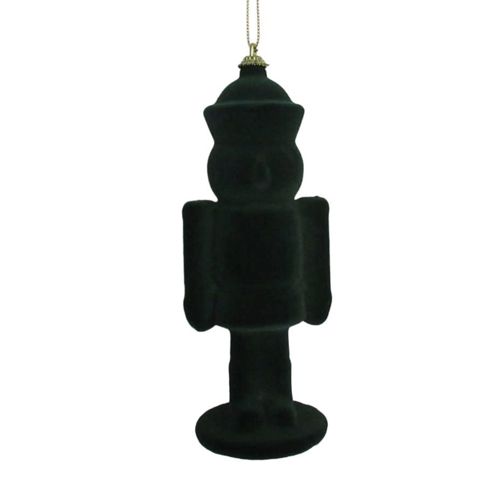 ORN NUTCRACKER FLOCKED 205MM/8″ HUNTER - BLACK
