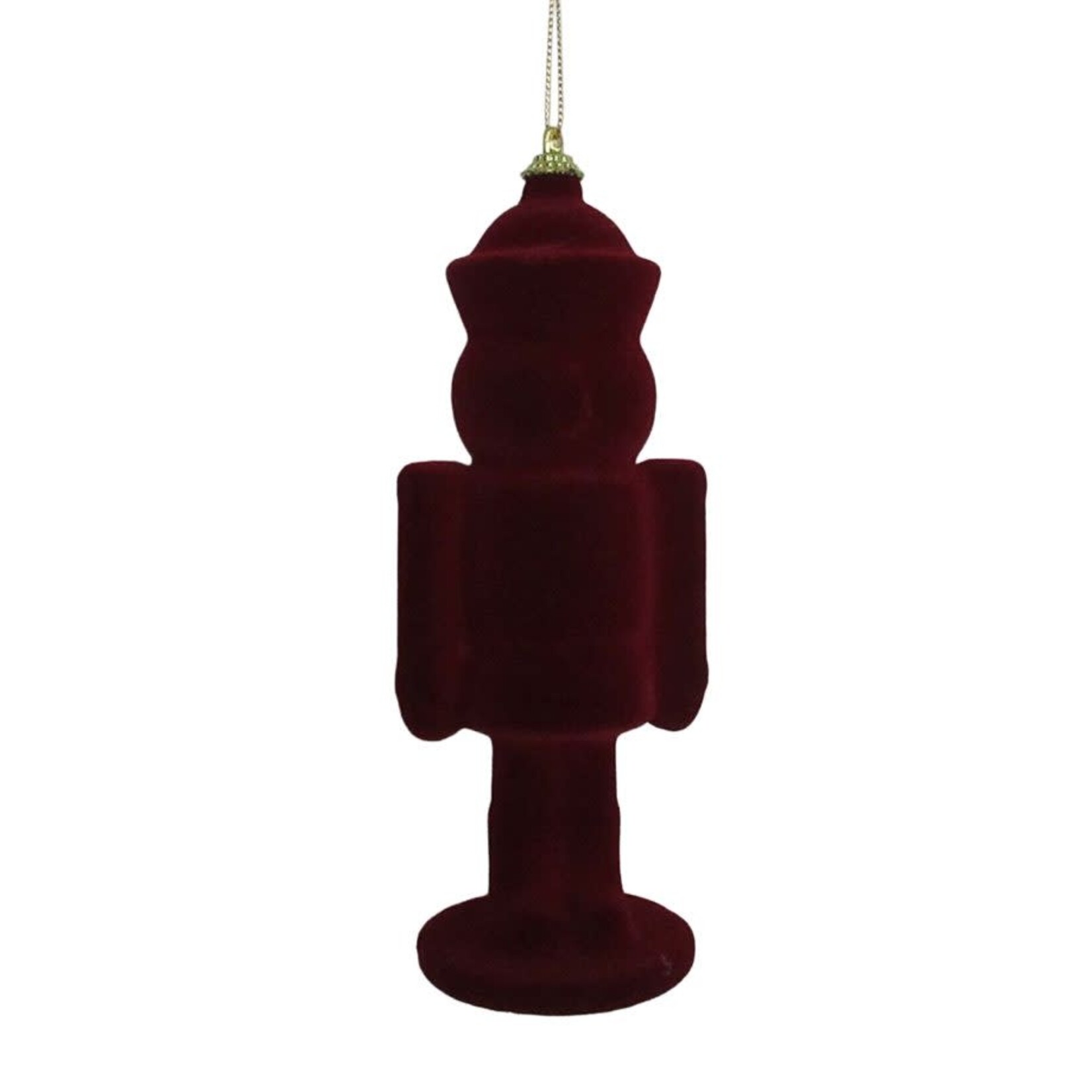 ORNAMENT NUTCRACKER FLOCKED 205MM/8″ BURGUNDY