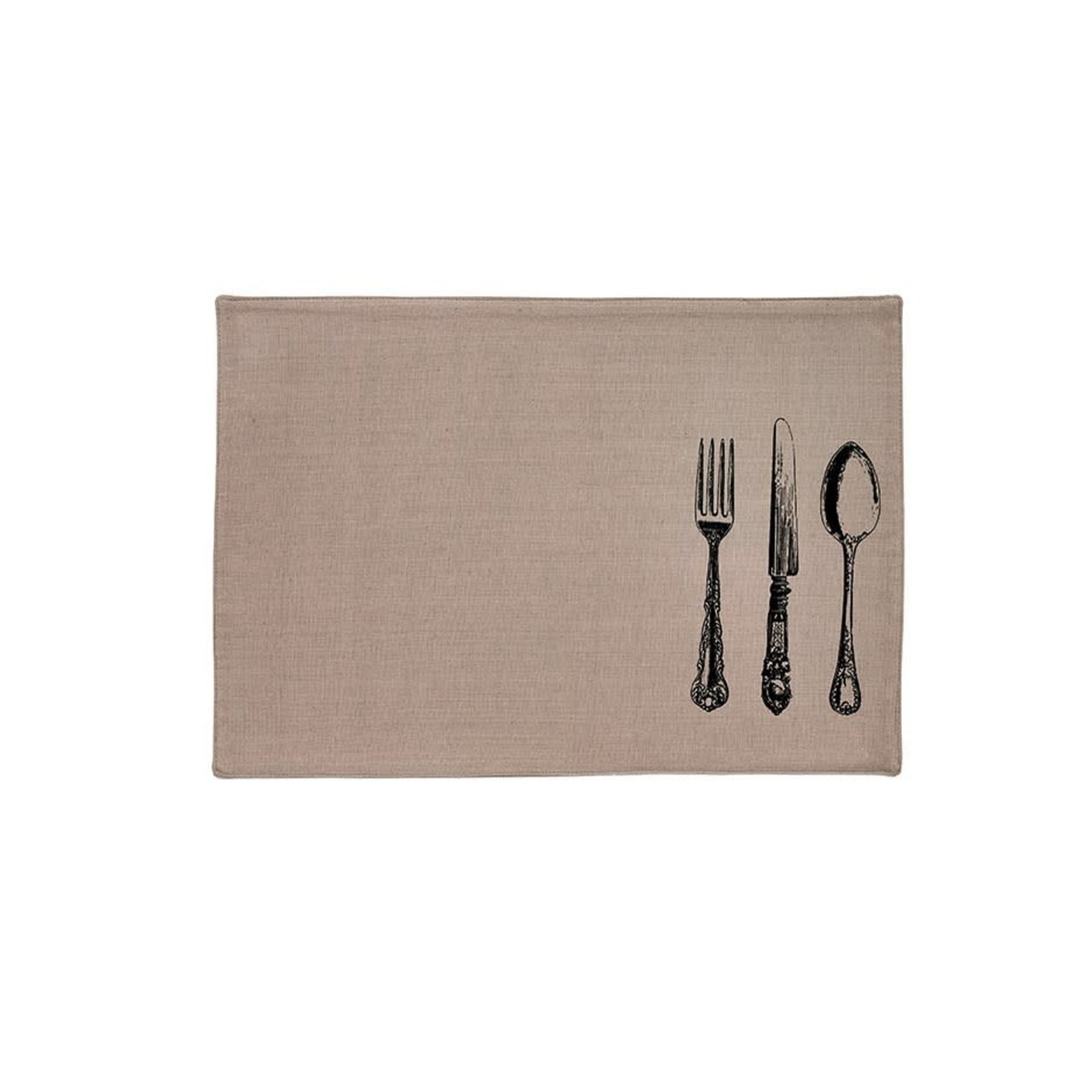 Vintage Cutlery Placemat Black
