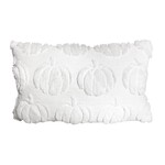 White Pumpkin Plush Embroidered Cushion 12"x20"