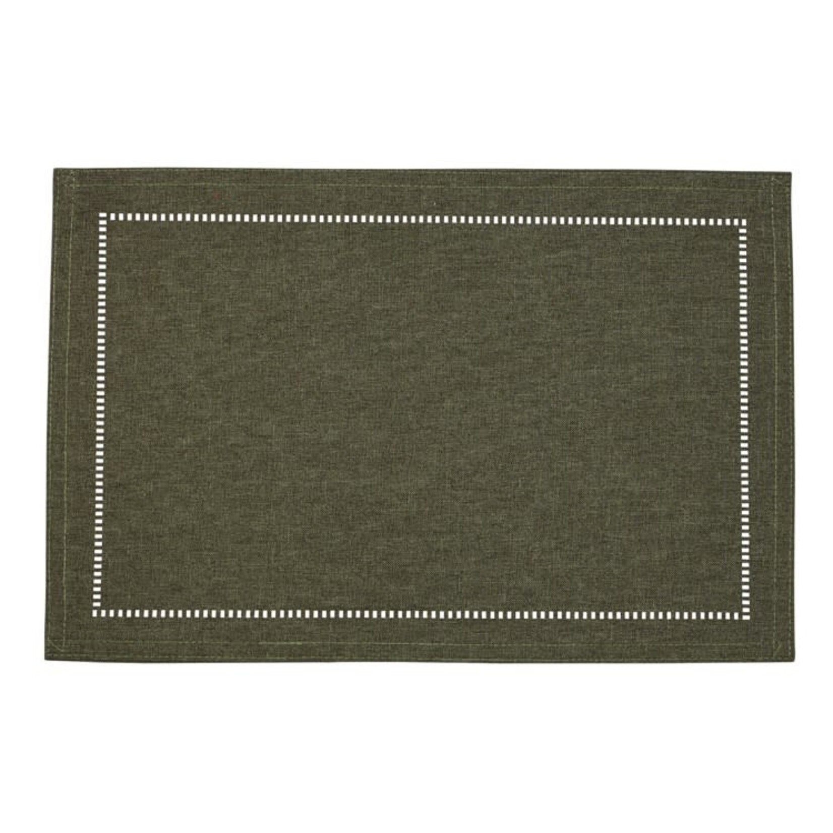 Hemstitch Placemat Forest Green