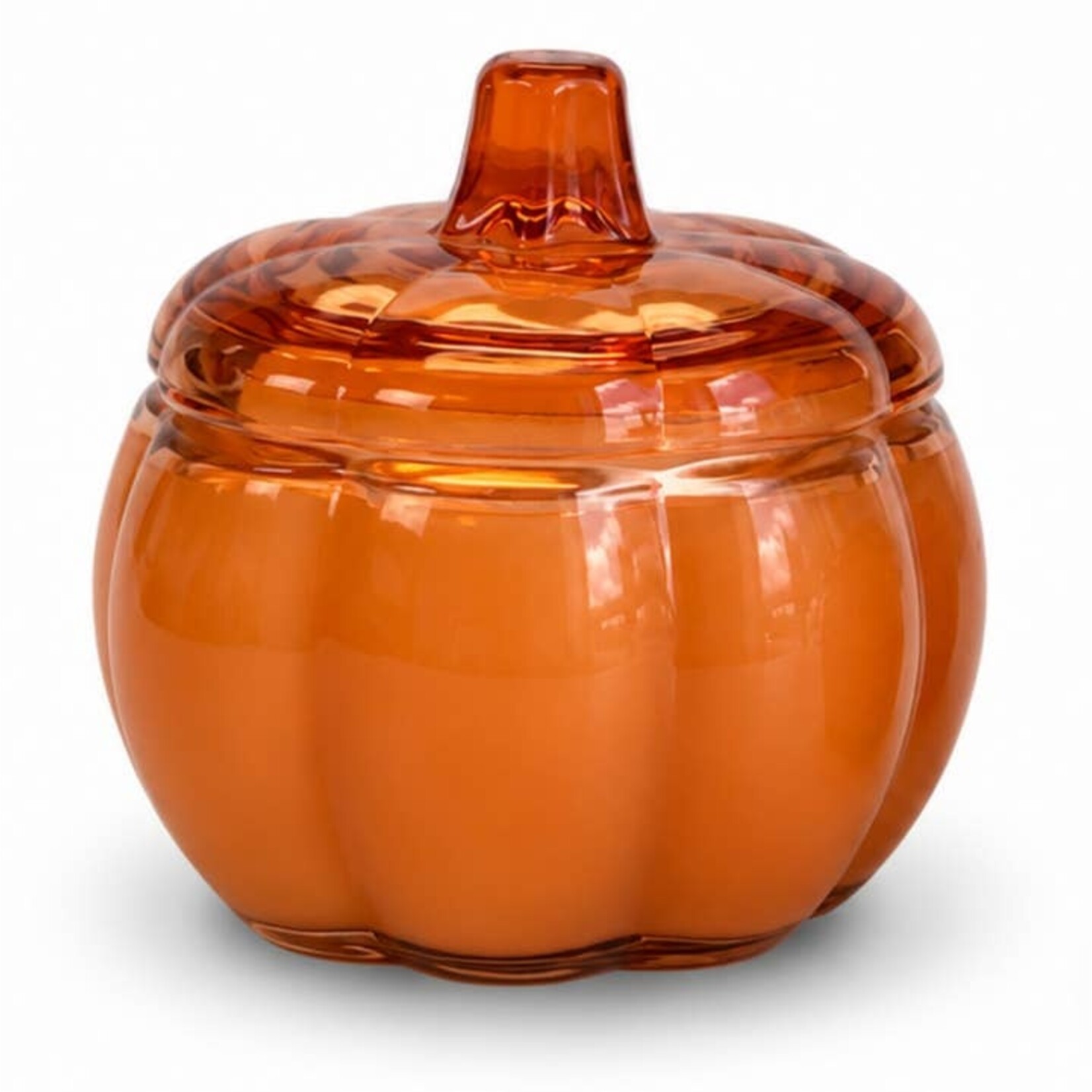 The Scented Market ORANGE Glass Pumpkin 2 Wick Soy Candle | Pumpkin Spice Cake