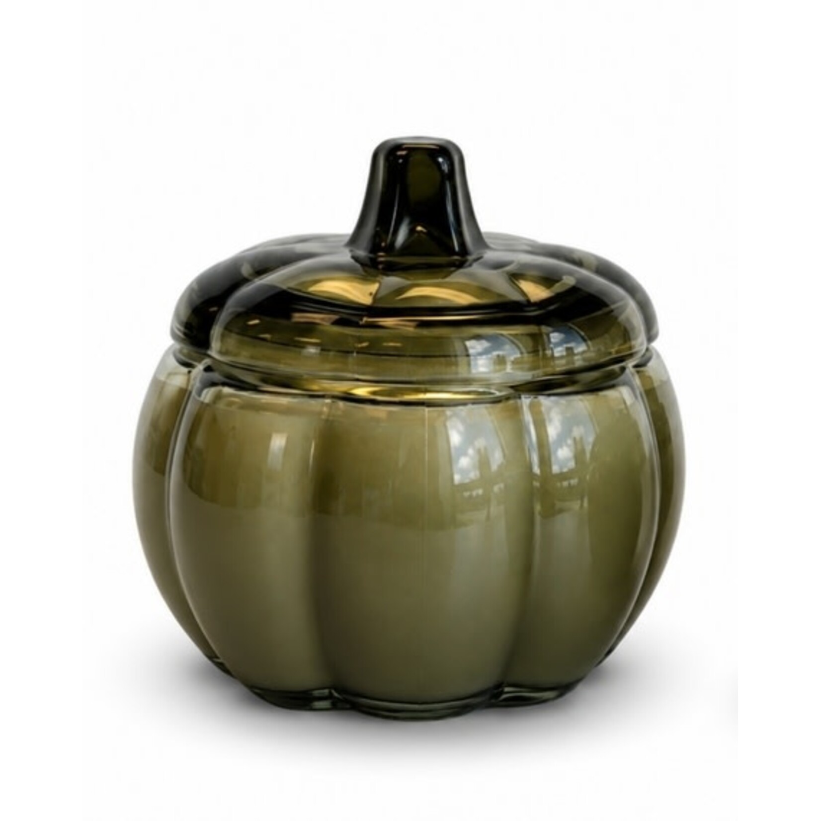 The Scented Market Green Glass Pumpkin 2 Wick Soy Candle | Pumpkin Spice Cake