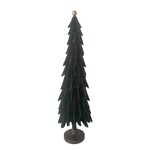 TREE VELVET FOLDED 24" DARK GREEN W/WOODEN BASE
