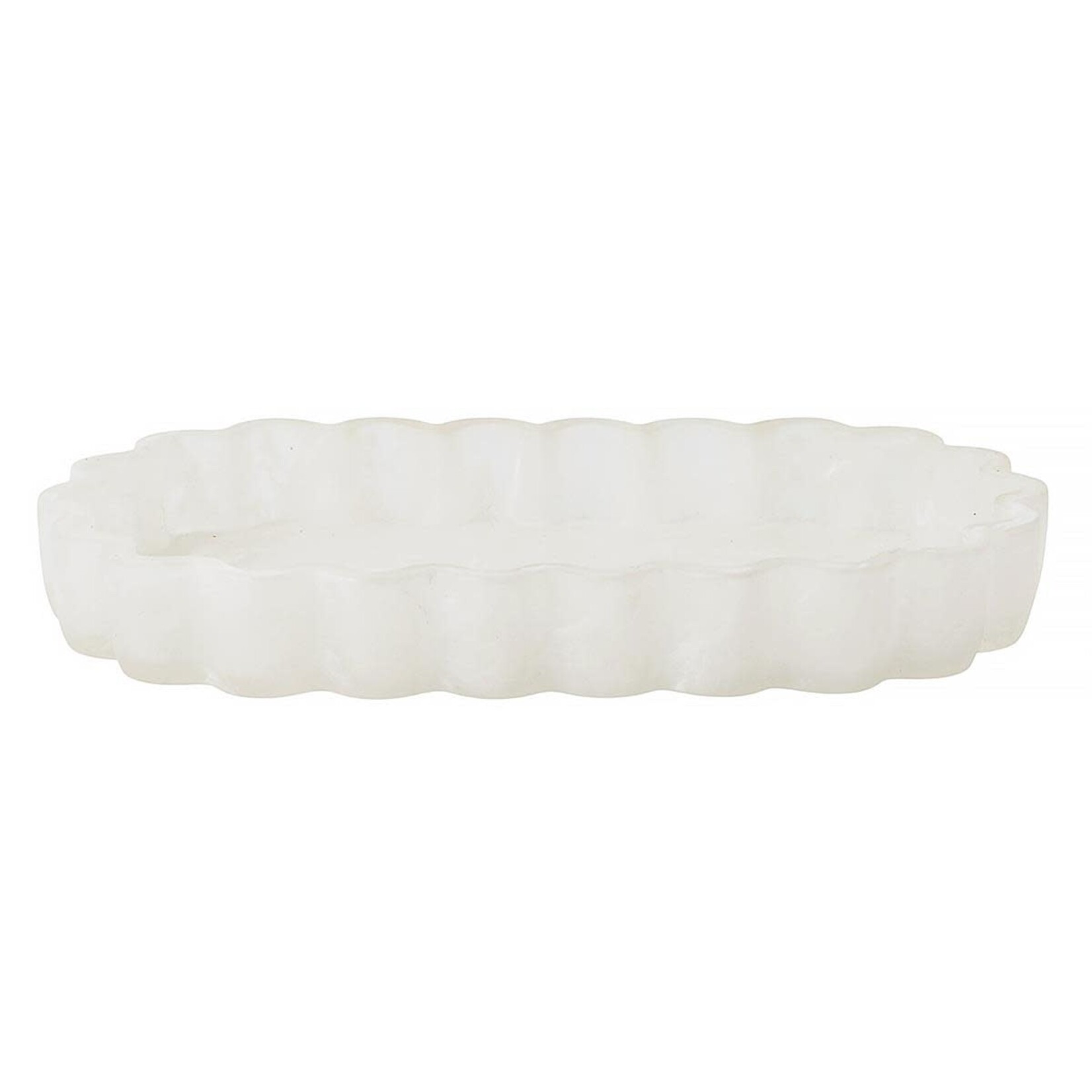 Bodico, Scalloped Tray, white marble effect